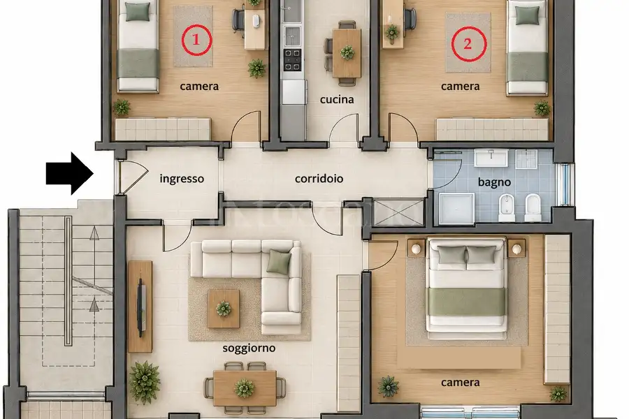 Casa in affitto di 81 mq a €1.200 (rif. 44/2026)