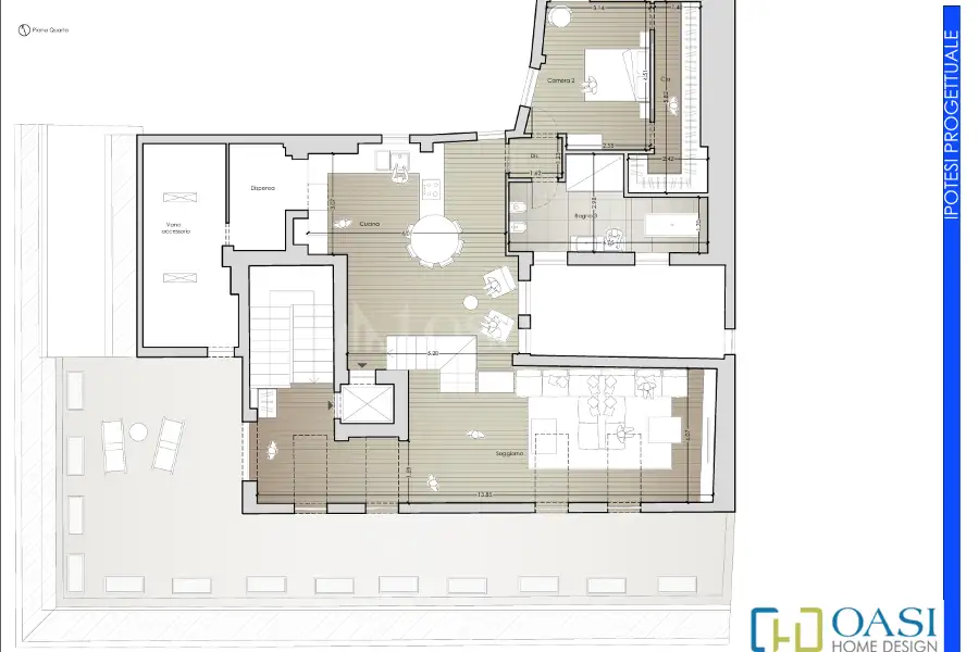 Attico in vendita di 245 mq a €840.000 (rif. 5/2024)