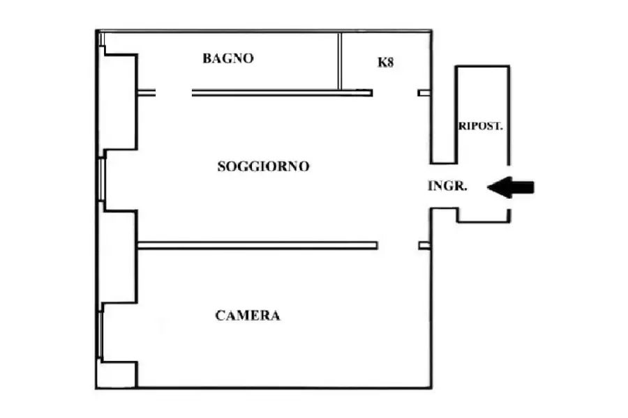 Casa in affitto di 55 mq a €1.000 (rif. 4/2026)