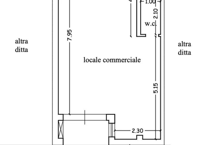 Negozio in affitto di 50 mq a €2.500 (rif. 21/2025)