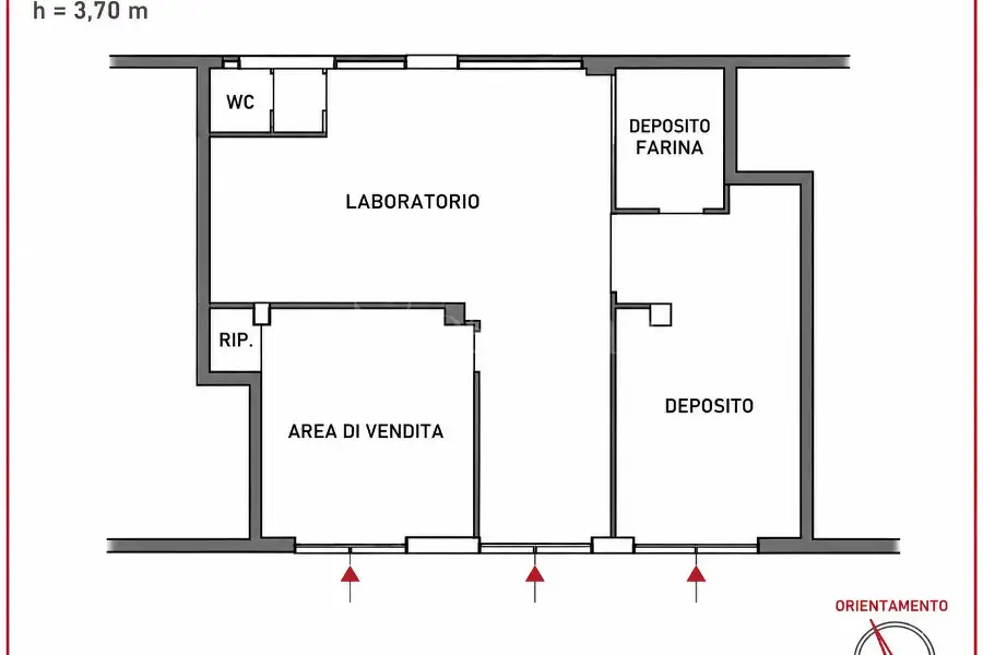 Negozio in affitto di 140 mq a €1.200 (rif. 144/2026)