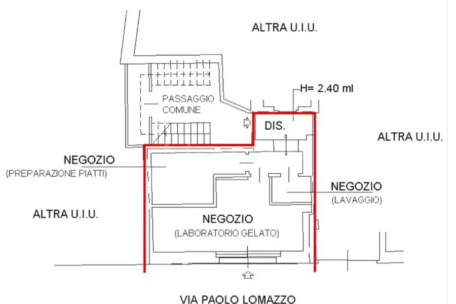Negozio in affitto di 45 mq a €1.950 (rif. 3/2026)