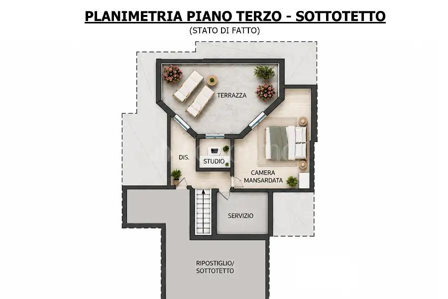 Attico in vendita di 308 mq a €1.250.000 (rif. 55/2026)